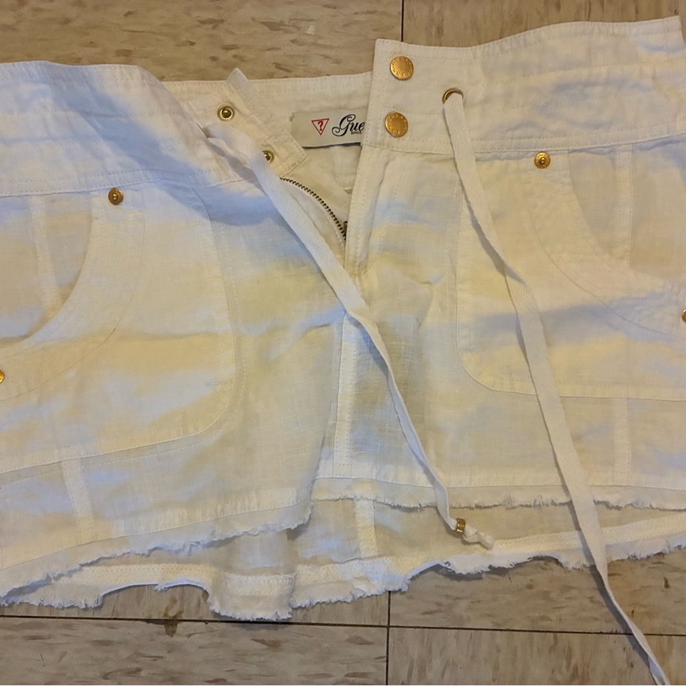 Guess Women's Cream Cargo Shorts